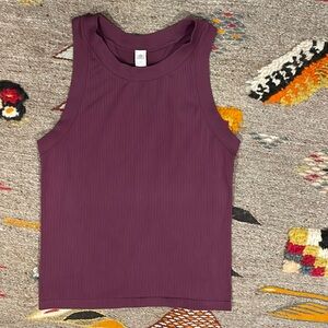 Plum ribbed racerback tank